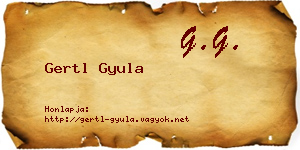Gertl Gyula névjegykártya